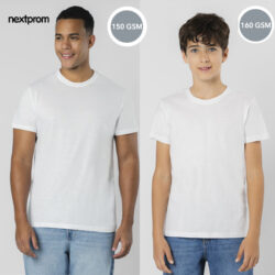 Camiseta blanca algodón niños y adultos