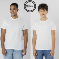 Camiseta blanca algodón niños y adultos