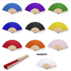 Abanicos de madera y tela