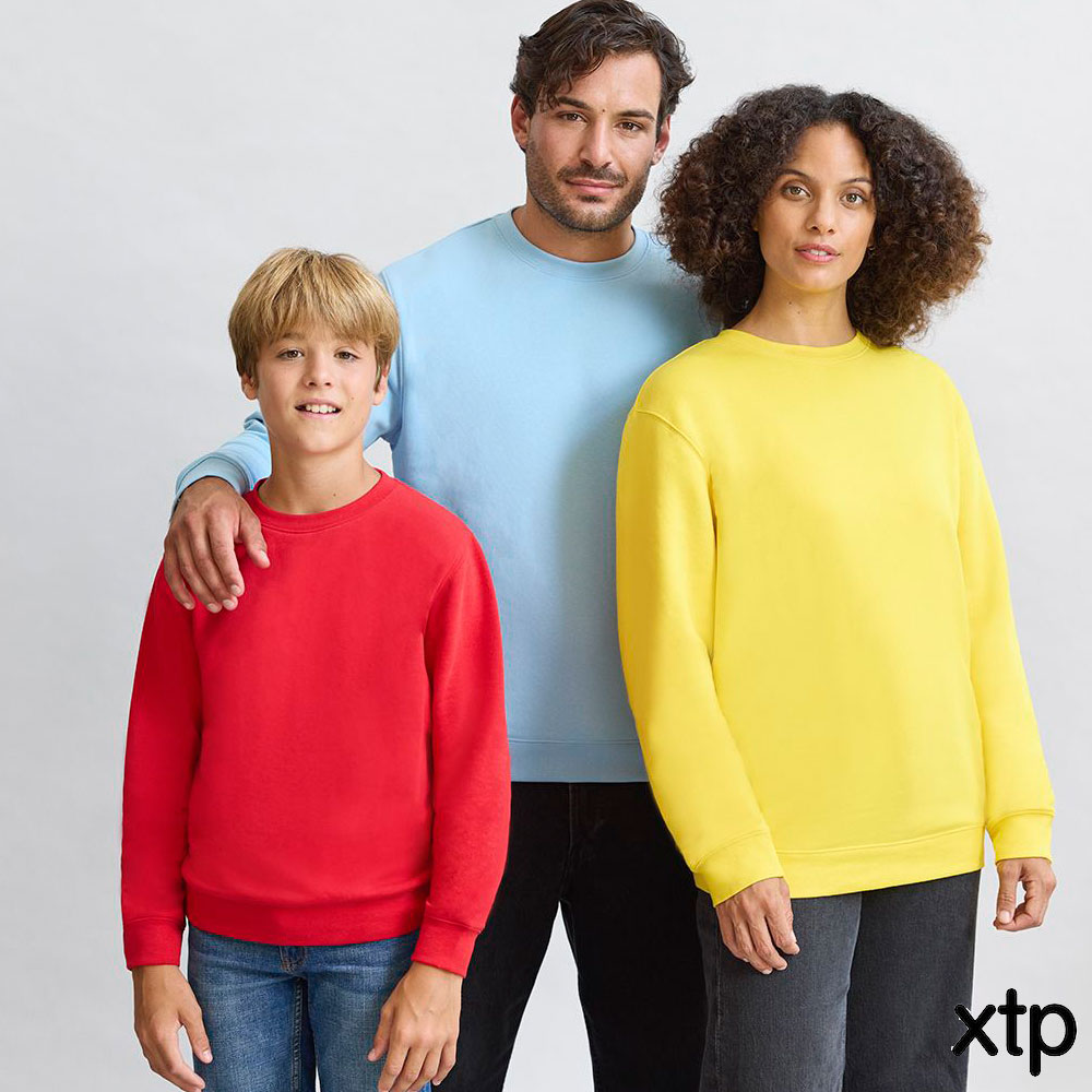 Sudaderas sin capucha tallas adultos y tallas niños de makito