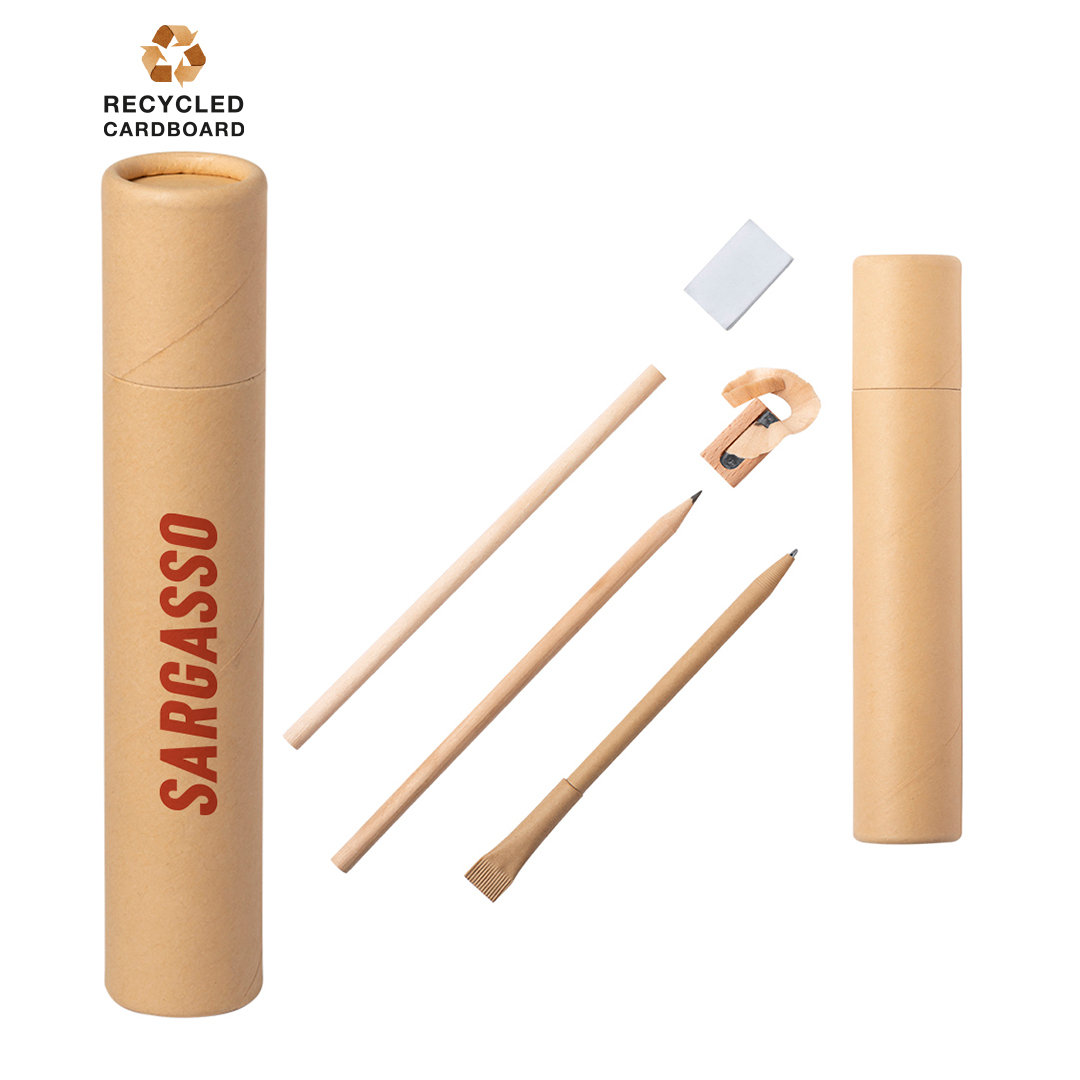  Tubo de carton con lapices ecologicos