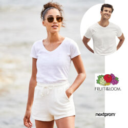 Camisetas blancas cuello pico mujer