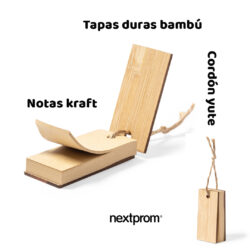 Portanotas con tapas de bambú