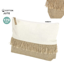 Neceser de algodón y yute con flecos