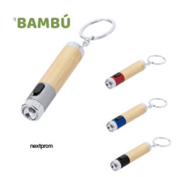 Llaveros con linterna bambú