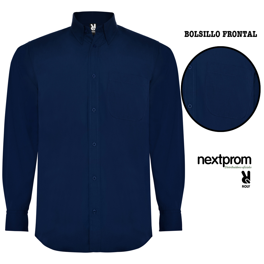 Camisas azul marino manga larga