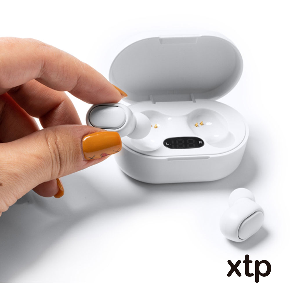 Auriculares Bluetooth con estuche reclagable de pantalla digital Stamina